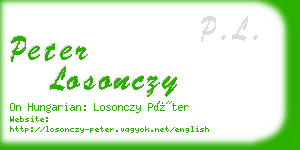 peter losonczy business card